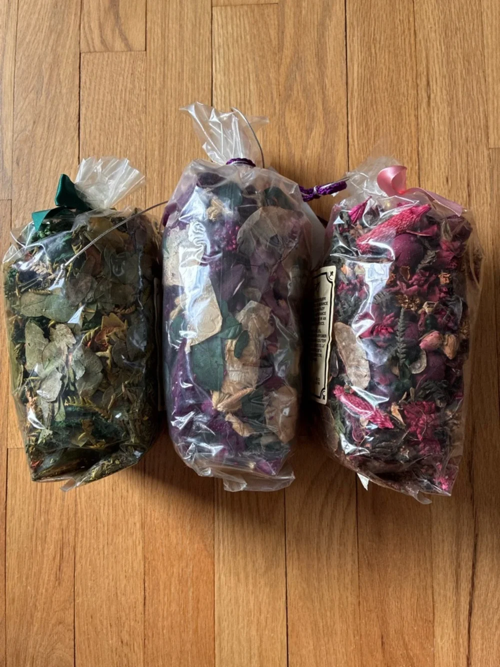 Potpourri Bags, 3 Sealed Bags, New Vintage, Wildflowers, Rose, Lavender